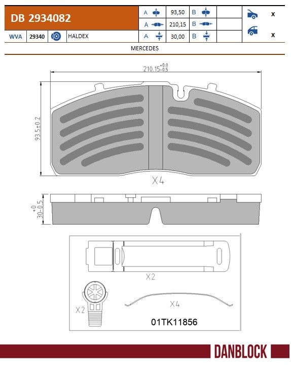 Set placute frana,frana disc DB 2934082 DANBLOCK